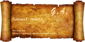 Gansel Anett névjegykártya